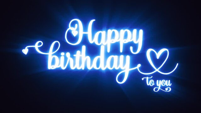 Happy Birthday Animated Text in Blue, Purple, and Red. Great for Birthday Celebrations Around the World.