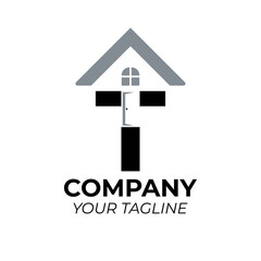house logo and letter t