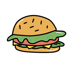 hamburger isolated on white