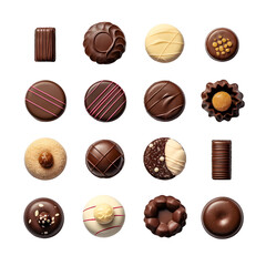 Assorted Chocolate Isolated on Transparent Background