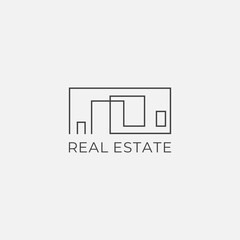 Minimalist home logo from lines. Suitable for housing, architectural and residential businesses.