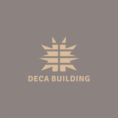 Building logo with decagram shape. Suitable for property and apartment businesses.