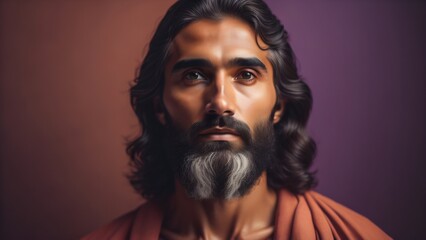 Jesus Christ with a creative background/Jesucristo posando