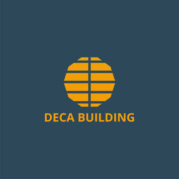 Building logo with decagon shape. Suitable for property and apartment businesses.