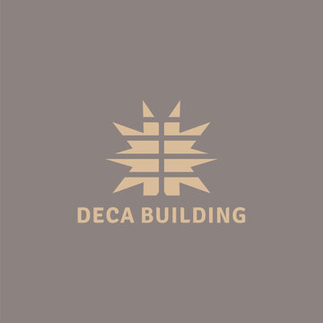 Building logo with decagram shape. Suitable for property and apartment businesses.