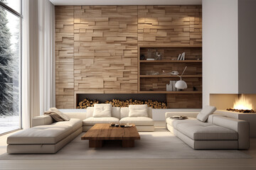 Fototapeta na wymiar Modern Livingroom - woodn pattern
