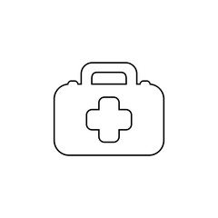 First Aid Box or emergency medical bag in outline flat icon style. Vector illustration from World First Aid Day design element collection. Editable graphic resources for many purposes.