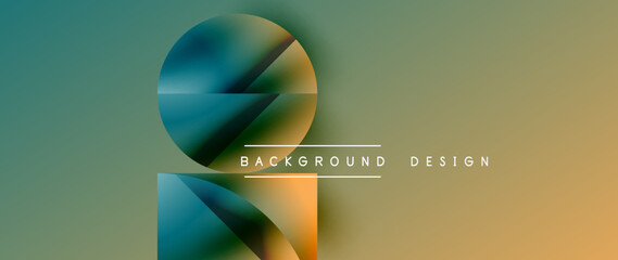 Minimalistic geometric backdrop showcasing metallic circles and squares, embodying understated elegance. Reflective surfaces and precise forms create harmonious blend of simplicity and sophistication