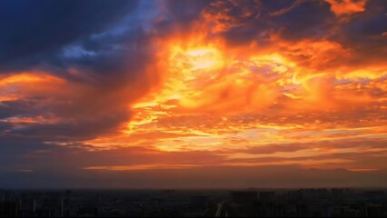 bright orange sky