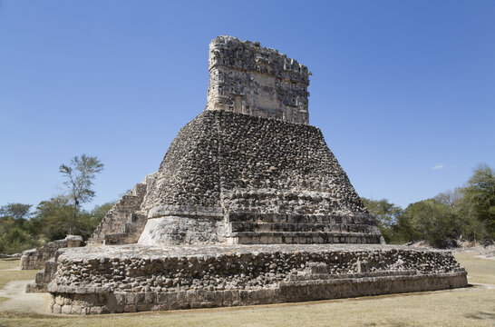 Painted Vault Temple, Dzibilnocac Mayan Archaeological Ruins, Chenes Style; Campeche, Mexico