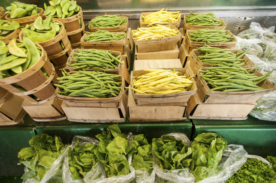 Fresh Vegetables For Sale At A Store; Denton, Maryland, United States Of America