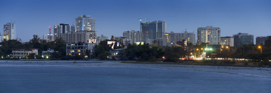 City Of Dar Es Salaam At Dusk; Dar Es Salaam, Tanzania