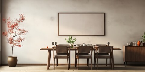 Dining table with copy space background