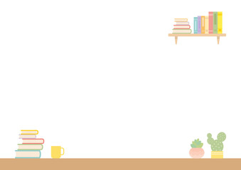 Fototapeta premium 読書のイメージイラスト、白背景