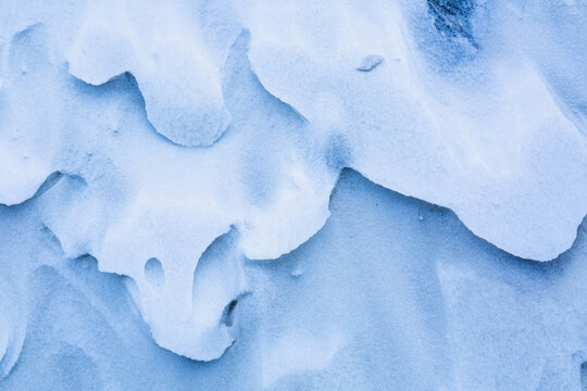 Detail View Of Hard Packed Windblown Snow, Barrow, North Slope, Arctic Alaska, USA, Winter