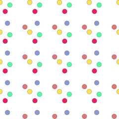 Colored peas on a white background, dot. Vector seamless pattern. Background illustration, decorative design for fabric or paper. Ornament modern new