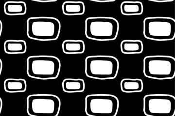 Handdrawn black white simple modern seamless pattern background