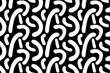 Handdrawn black white simple modern seamless pattern background
