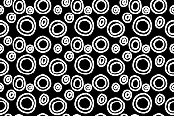 Handdrawn black white simple modern seamless pattern background