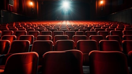 background Theater aisle with empty seats