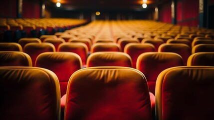Obraz premium background Theater aisle with empty seats