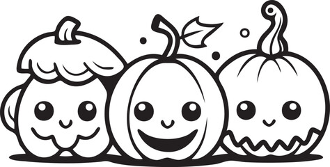 Halloween cartoon coloring illustration kid childern vector  image