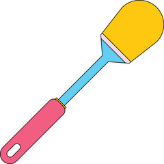 kitchen spatula cooking food illustration color line