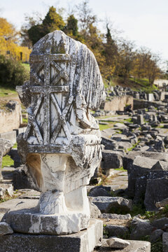 A Statue At A Ruined Site; Philippi, Greece