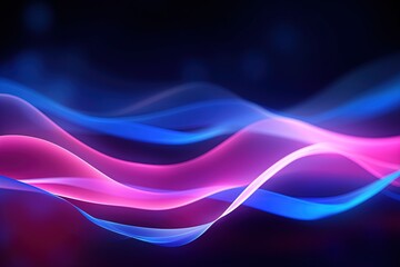 Naklejka premium abstract futuristic background with pink blue glowing neon moving high speed wave lines and bokeh lights. Data transfer concept Fantastic wallpaper
