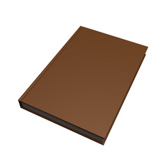 Brown book 3d rendering for mock up, 3d rendering png file