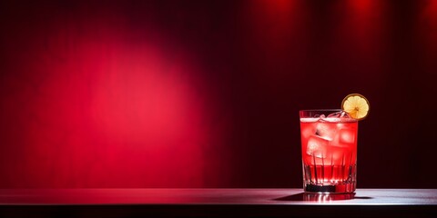 Close-up of red drink with copy space background