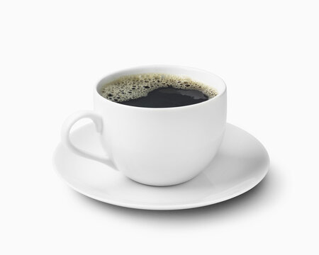 Cup Of Coffee On White Background; Toronto, Ontario, Canada