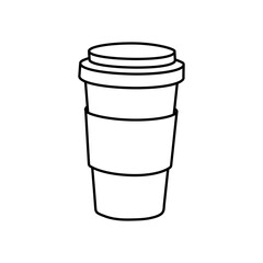 Cup of coffee. Cup of tea. Hot drink. Isolated editable outline icon. Pictogram black on white background. Lined symbol.