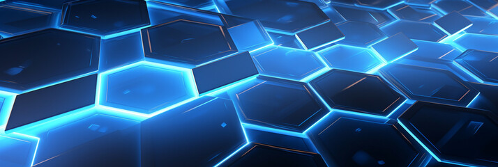 Obraz na płótnie Canvas Abstract background Abstract hexagon background Abstract 3D background Technology floor background blue hexagon background