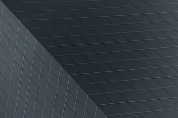 Geometric Pattern Of Squares On Grey Skyscraper; Hong Kong, China