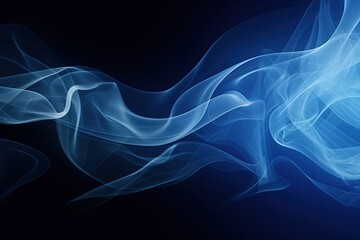 Simple abstract blue and black background with smoke effect