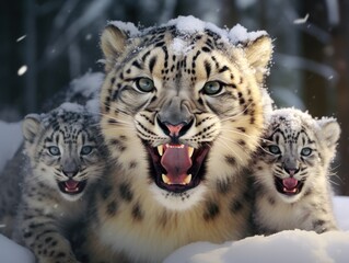 Obraz premium snow leopard portrait