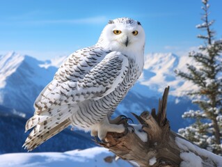 snowy owl in the snow