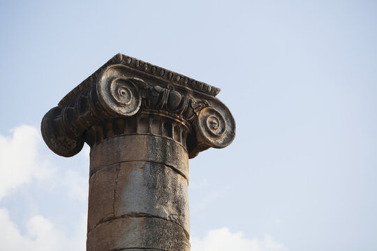 Decorative Top Of A Column At The Temple Of Artemis; Sardis, Turkey