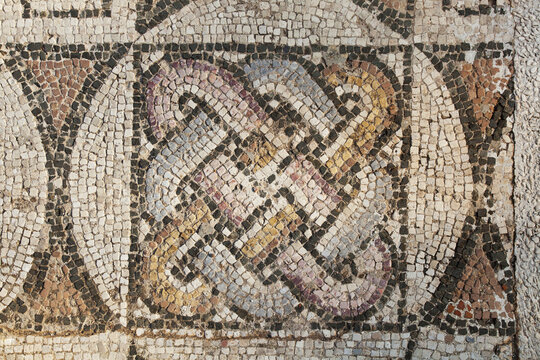 Decorative Mosaic Of Tile In The Synagogue Of Sardis; Sardis, Turkey