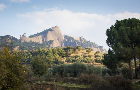 View Of Rugged Cliffs From The Temple Of Artemis; Sardis, Turkey