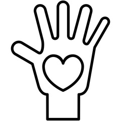 Obraz premium Volunteer Icon. People Hands Raised Symbol Stock Illustration. Vector Line Icons For UI Web Design And Presentation