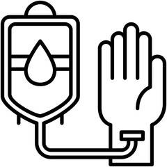 Blood Donor Icon. Medical Volunteer Aid Symbol Stock Illustration. Vector Line Icons For UI Web Design And Presentation