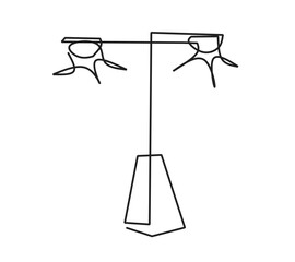 one continuous line of street lights isolated on white