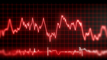 A close-up view of a heartbeat on a screen, heartbeat monitoring, Generative AI