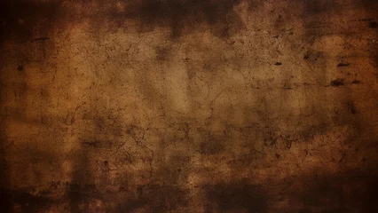 Fotobehang Brown and black grunge background, Grunge background made of old faded brown paper, Generative AI © Kafi