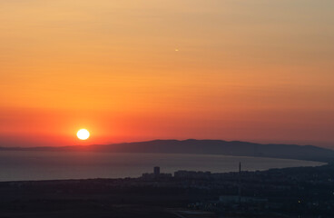Fototapeta premium Spectacular sunset, gulf of Follonica, Maremma - Italy.