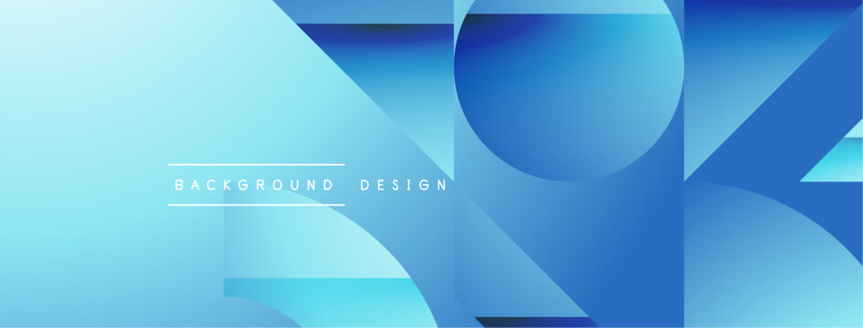 Fototapeta Simple geometric forms - dynamic geometric abstract background. Visual symphony of shapes and lines design for wallpaper, banner, background, landing page, wall art, invitation, prints, posters