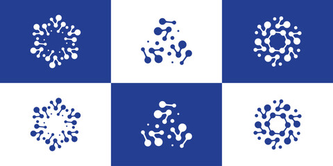 logo design inspiration for molecule, connection, network, internet elements