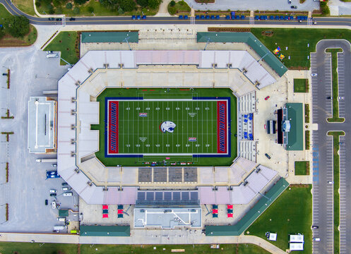 Aerial view of the University of South Alabama football stadium 